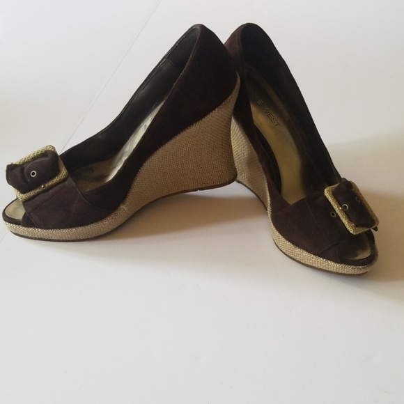 Nine West Shoes - Chocolate Brown Suede Wedges